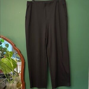 NIC+ZOE Lenox Womens L Black Pull On Pants w/Pockets Classic Work Chic